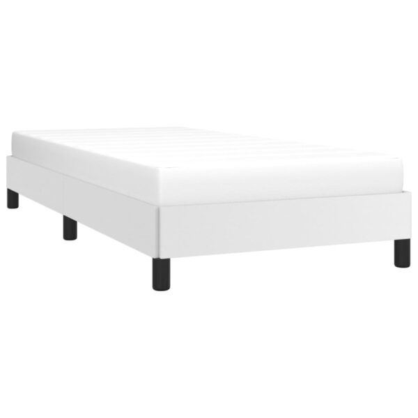 vidaXL Bed Frame White 39.4"x79.9" Twin XL Faux Leather - Image 3