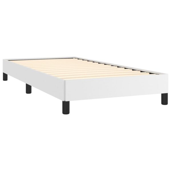 vidaXL Bed Frame White 39.4"x79.9" Twin XL Faux Leather - Image 4