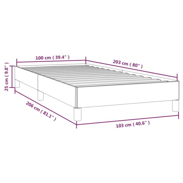 vidaXL Bed Frame White 39.4"x79.9" Twin XL Faux Leather - Image 9