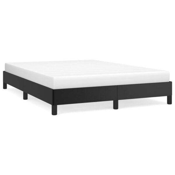 vidaXL Bed Frame Black 53.9"x74.8" Full Faux Leather - Image 2