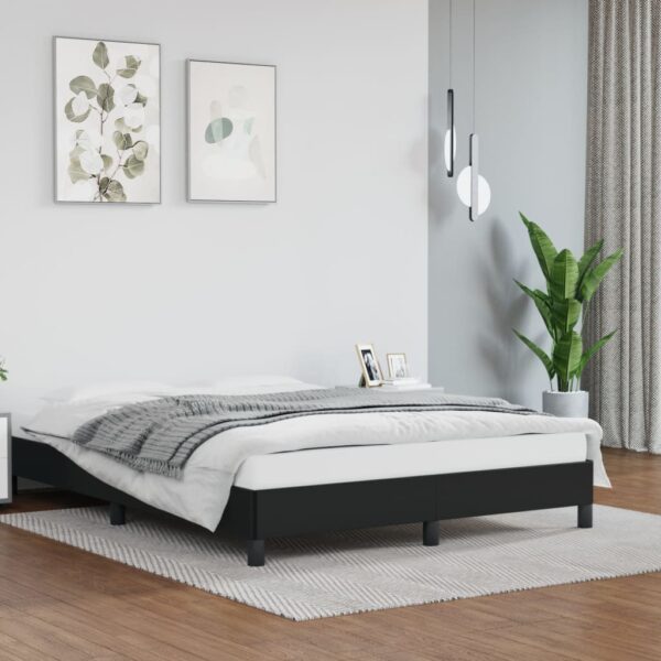 vidaXL Bed Frame Black 53.9"x74.8" Full Faux Leather