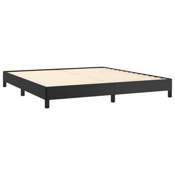 vidaXL Bed Frame Black 59.8"x79.9" Queen Faux Leather - Image 4