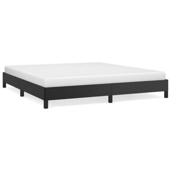 vidaXL Bed Frame Black 76"x79.9" King Faux Leather - Image 2