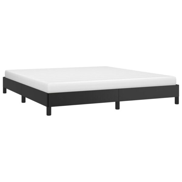 vidaXL Bed Frame Black 76"x79.9" King Faux Leather - Image 3