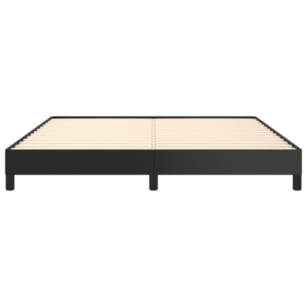 vidaXL Bed Frame Black 76"x79.9" King Faux Leather - Image 5