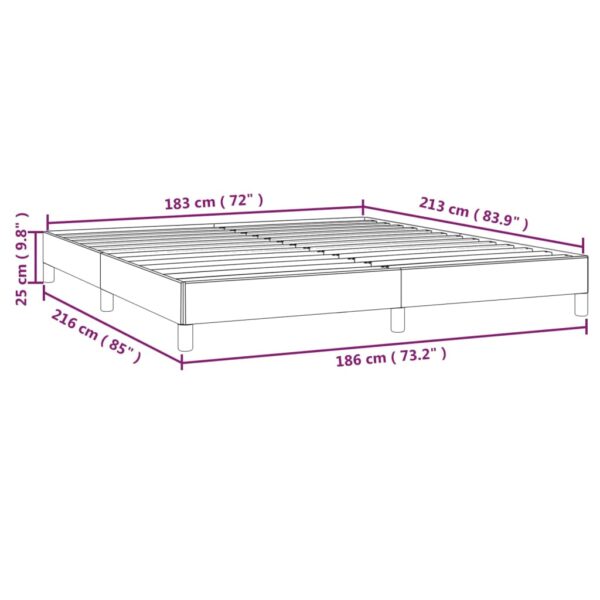 vidaXL Bed Frame Black 72"x83.9" California King Faux Leather - Image 9