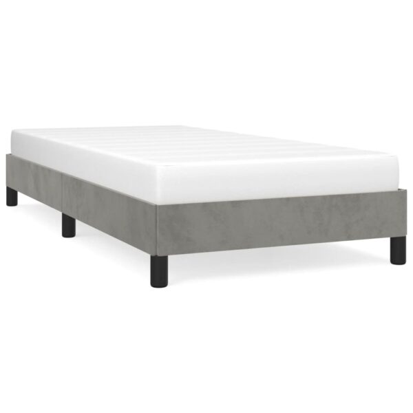 vidaXL Bed Frame Light Gray 39.4"x74.8" Twin Velvet - Image 2