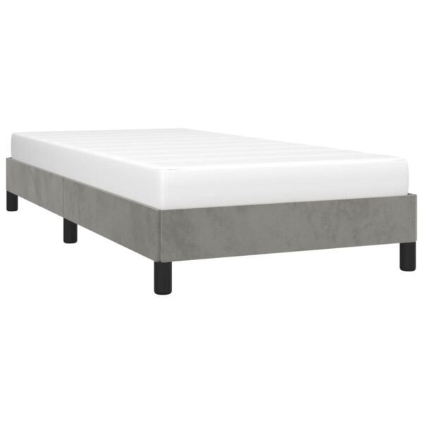 vidaXL Bed Frame Light Gray 39.4"x74.8" Twin Velvet - Image 3