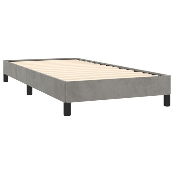 vidaXL Bed Frame Light Gray 39.4"x74.8" Twin Velvet - Image 4