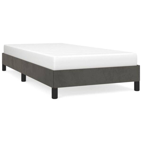 vidaXL Bed Frame Dark Gray 39.4"x74.8" Twin Velvet - Image 2