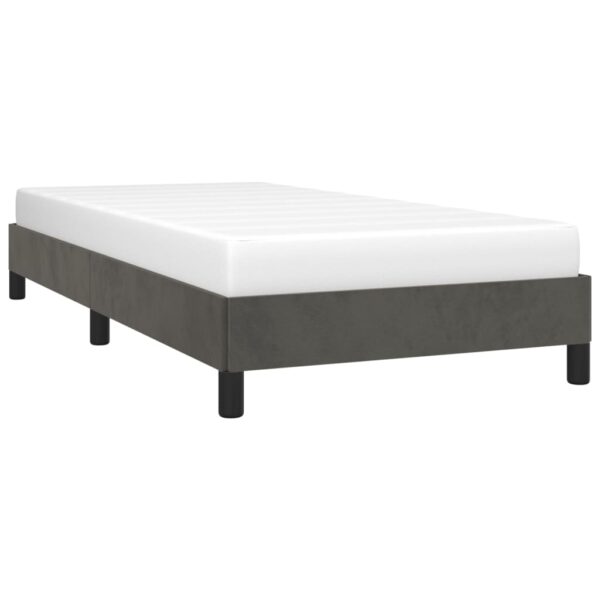 vidaXL Bed Frame Dark Gray 39.4"x74.8" Twin Velvet - Image 3