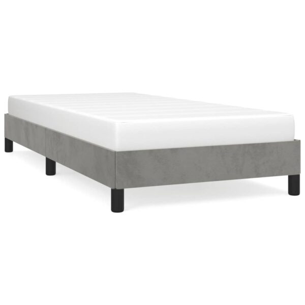 vidaXL Bed Frame Light Gray 39.4"x79.9" Twin XL Velvet - Image 2