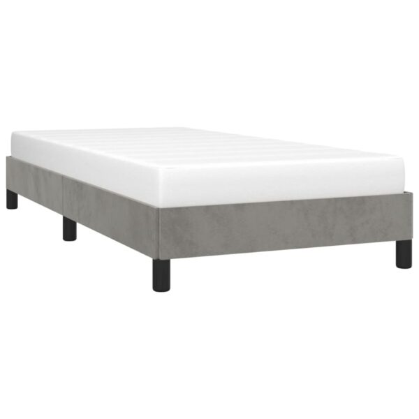 vidaXL Bed Frame Light Gray 39.4"x79.9" Twin XL Velvet - Image 3