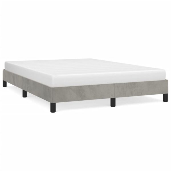 vidaXL Bed Frame Light Gray 53.9"x74.8" Full Velvet - Image 2