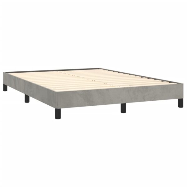 vidaXL Bed Frame Light Gray 53.9"x74.8" Full Velvet - Image 4