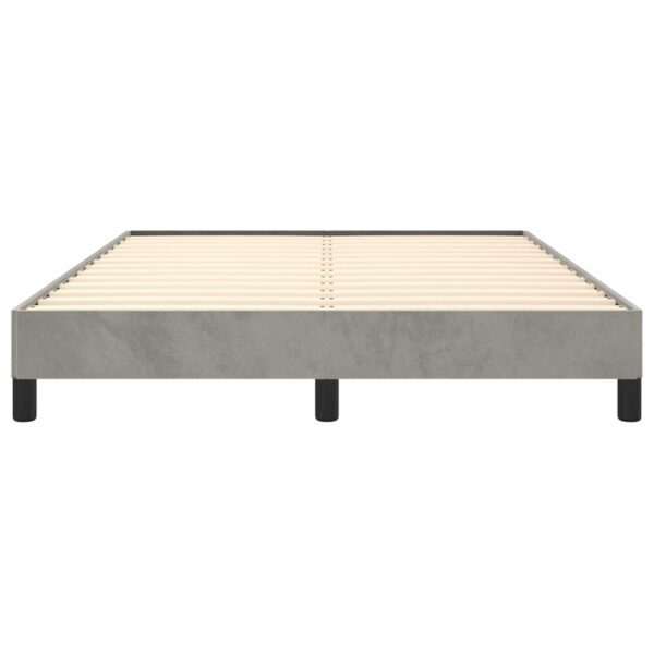 vidaXL Bed Frame Light Gray 53.9"x74.8" Full Velvet - Image 5