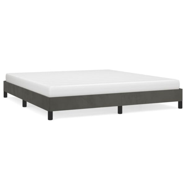 vidaXL Bed Frame Dark Gray 76"x79.9" King Velvet - Image 2