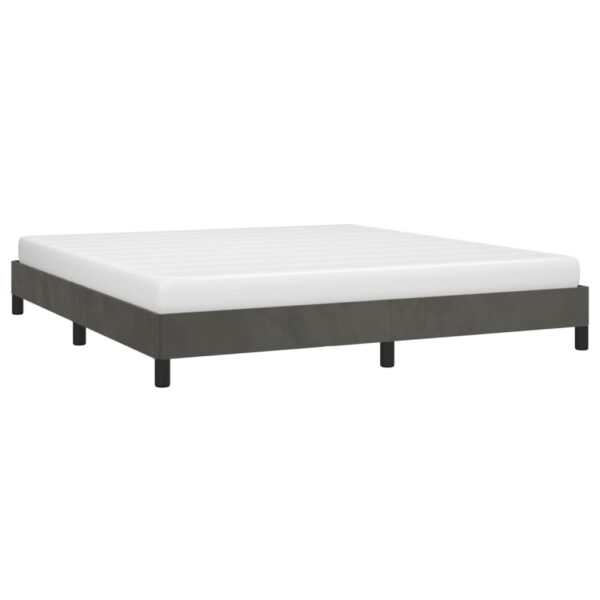 vidaXL Bed Frame Dark Gray 76"x79.9" King Velvet - Image 3