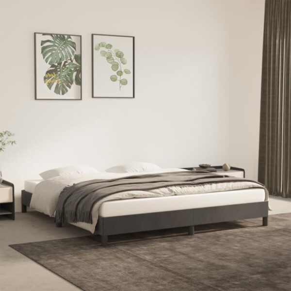 vidaXL Bed Frame Dark Gray 76"x79.9" King Velvet