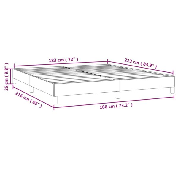 vidaXL Bed Frame Dark Gray 72"x83.9" California King Velvet - Image 9