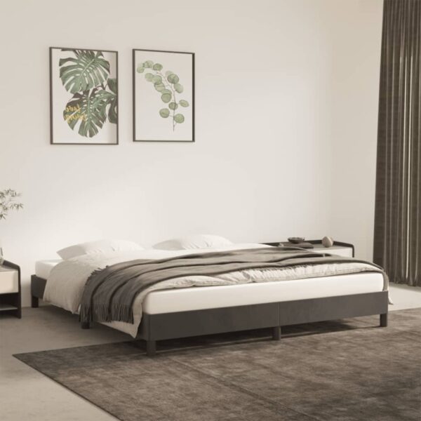 vidaXL Bed Frame Dark Gray 72"x83.9" California King Velvet