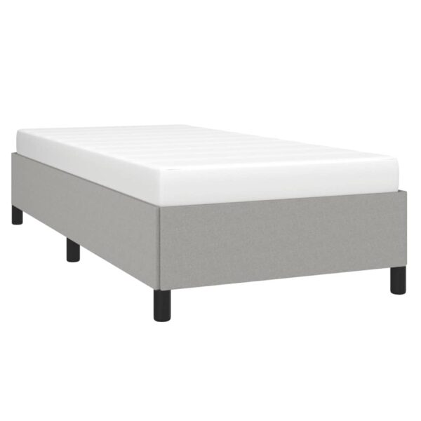 vidaXL Bed Frame Light Gray 39.4"x74.8" Twin Fabric - Image 3