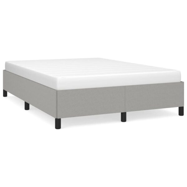 vidaXL Bed Frame Light Gray 53.9"x74.8" Full Fabric - Image 2