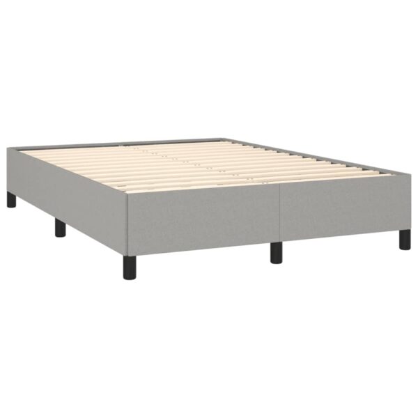 vidaXL Bed Frame Light Gray 53.9"x74.8" Full Fabric - Image 4