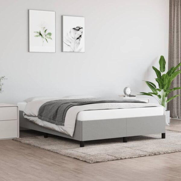 vidaXL Bed Frame Light Gray 53.9"x74.8" Full Fabric