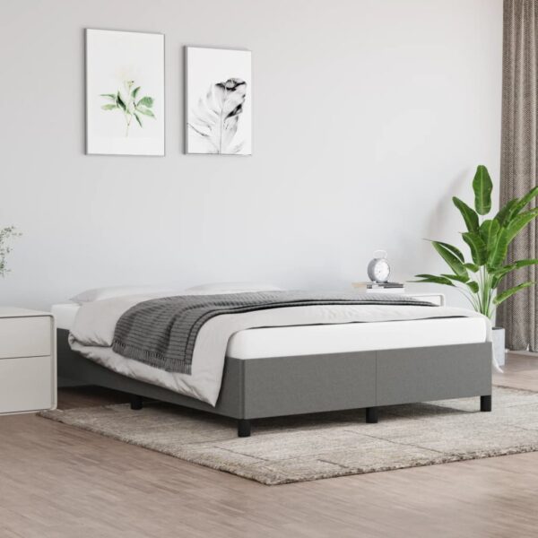 vidaXL Bed Frame Dark Gray 53.9"x74.8" Full Fabric