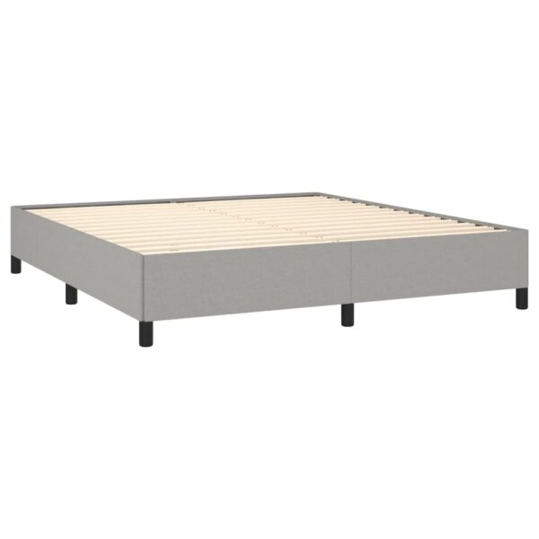 vidaXL Bed Frame Light Gray 59.8"x79.9" Queen Fabric - Image 4