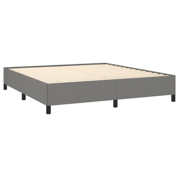 vidaXL Bed Frame Dark Gray 59.8"x79.9" Queen Fabric - Image 4