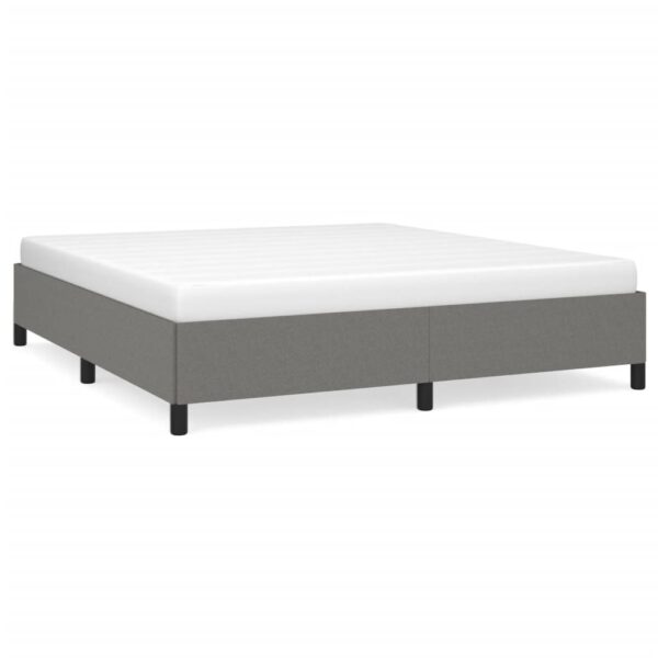 vidaXL Bed Frame Dark Gray 76"x79.9" King Fabric - Image 2