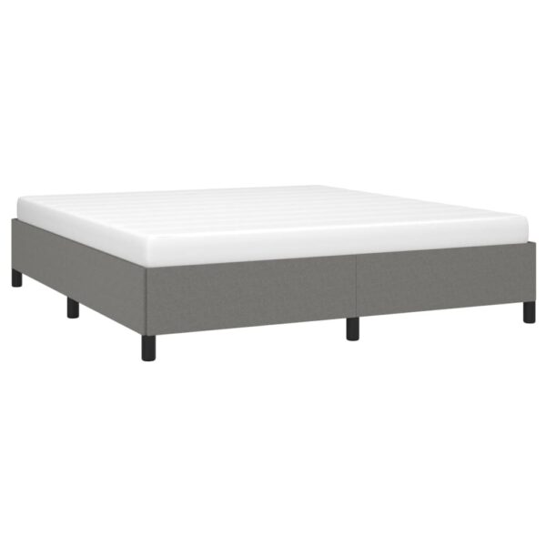 vidaXL Bed Frame Dark Gray 76"x79.9" King Fabric - Image 3