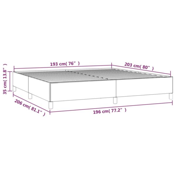 vidaXL Bed Frame Dark Gray 76"x79.9" King Fabric - Image 9