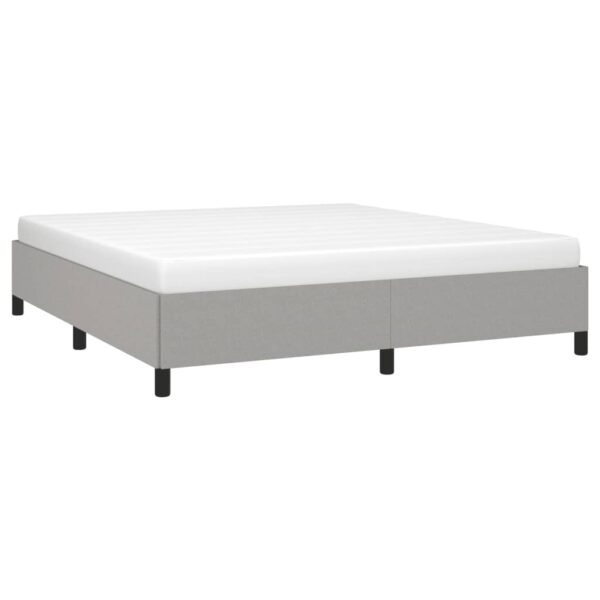 vidaXL Bed Frame Light Gray 72"x83.9" California King Fabric - Image 3