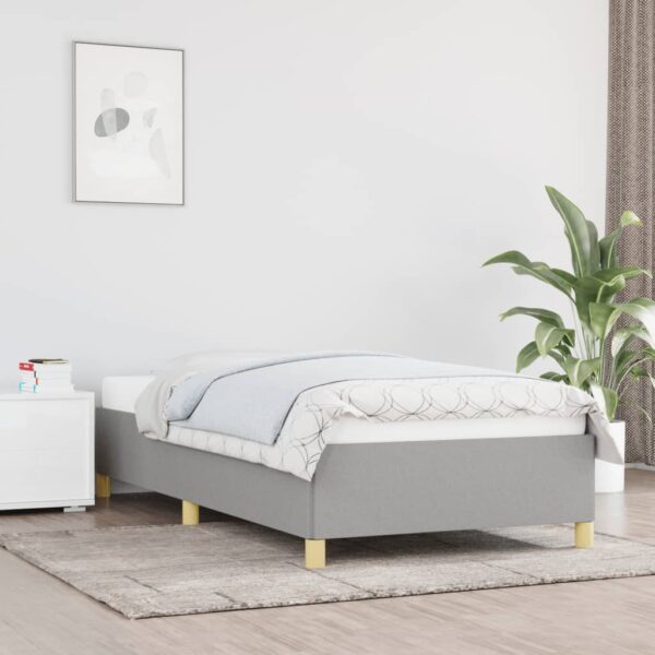 vidaXL Bed Frame Light Gray 39.4"x74.8" Twin Fabric