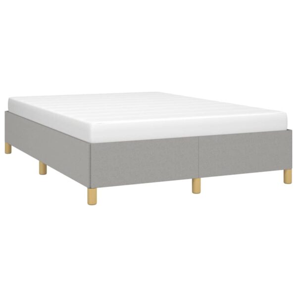 vidaXL Bed Frame Light Gray 53.9"x74.8" Full Fabric - Image 3