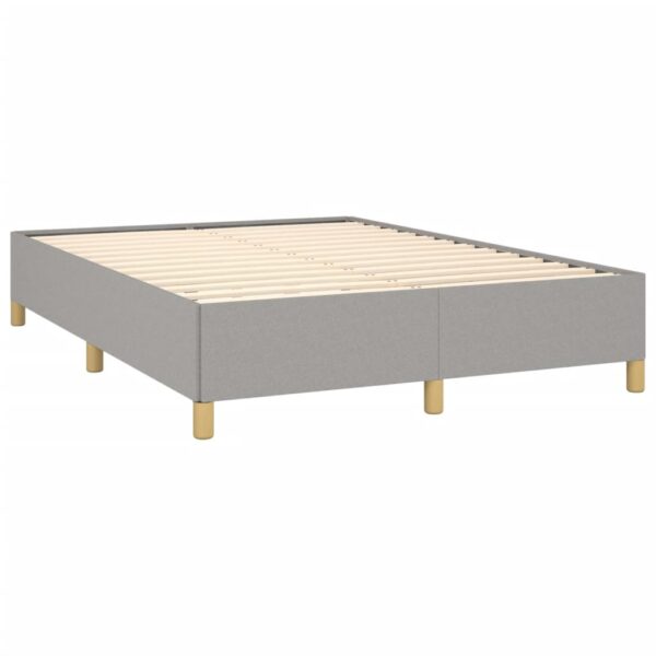 vidaXL Bed Frame Light Gray 53.9"x74.8" Full Fabric - Image 4