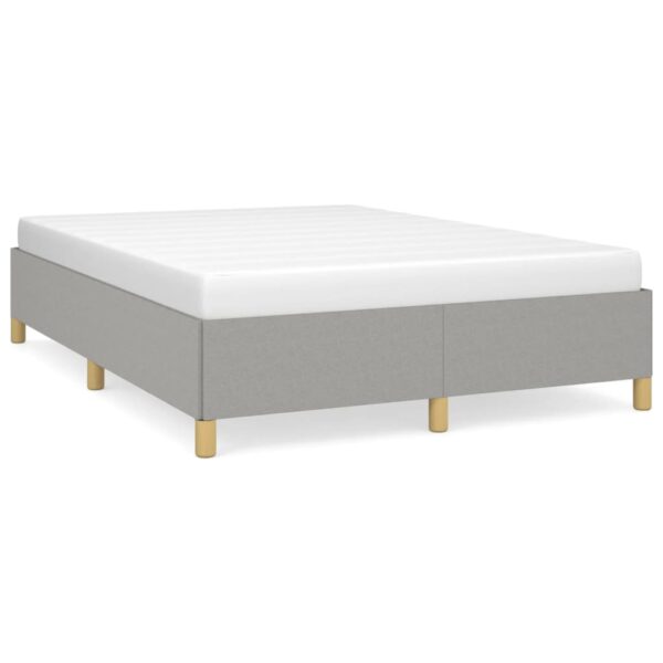 vidaXL Bed Frame Light Gray 59.8"x79.9" Queen Fabric - Image 2