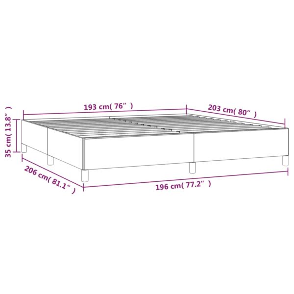 vidaXL Bed Frame Dark Gray 76"x79.9" King Fabric - Image 9