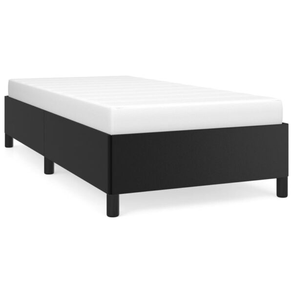 vidaXL Bed Frame Black 39.4"x74.8" Twin Faux Leather - Image 2