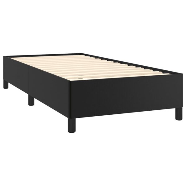 vidaXL Bed Frame Black 39.4"x74.8" Twin Faux Leather - Image 4