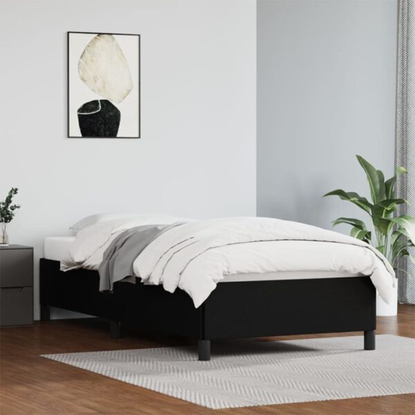 vidaXL Bed Frame Black 39.4"x74.8" Twin Faux Leather