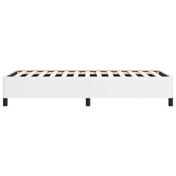 vidaXL Bed Frame White 39.4"x74.8" Twin Faux Leather - Image 6