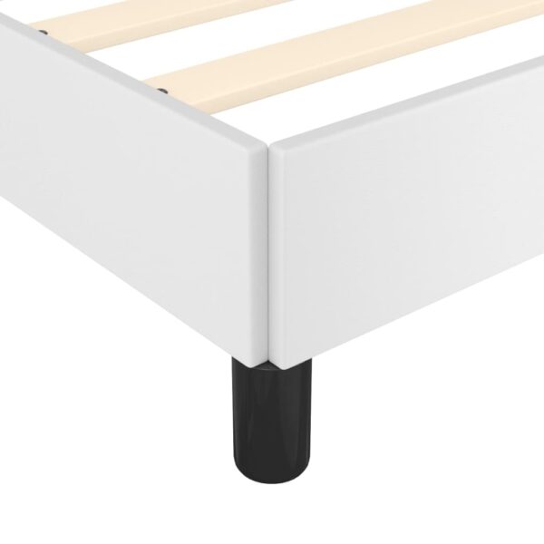 vidaXL Bed Frame White 39.4"x74.8" Twin Faux Leather - Image 7