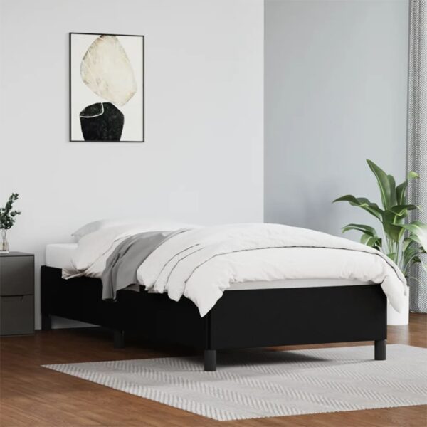 vidaXL Bed Frame Black 39.4"x79.9" Twin XL Faux Leather