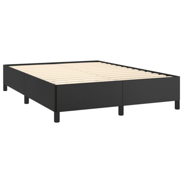 vidaXL Bed Frame Black 53.9"x74.8" Full Faux Leather - Image 4