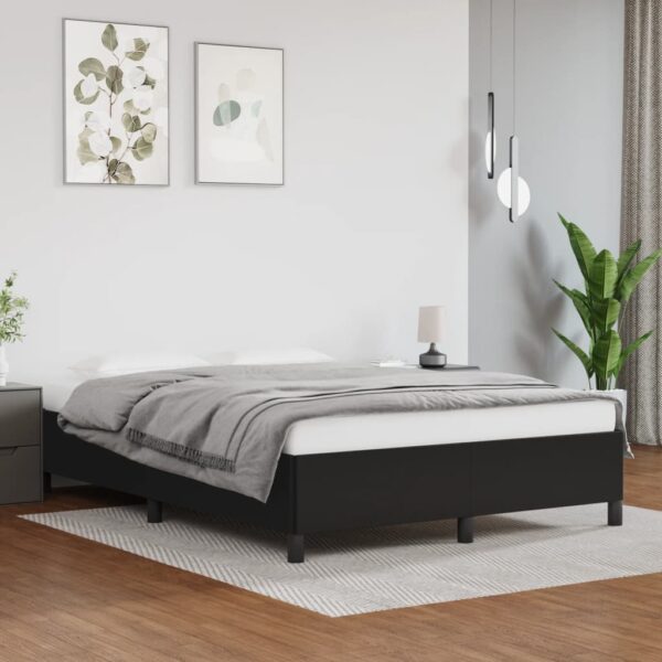 vidaXL Bed Frame Black 53.9"x74.8" Full Faux Leather