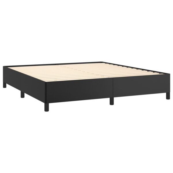 vidaXL Bed Frame Black 59.8"x79.9" Queen Faux Leather - Image 4